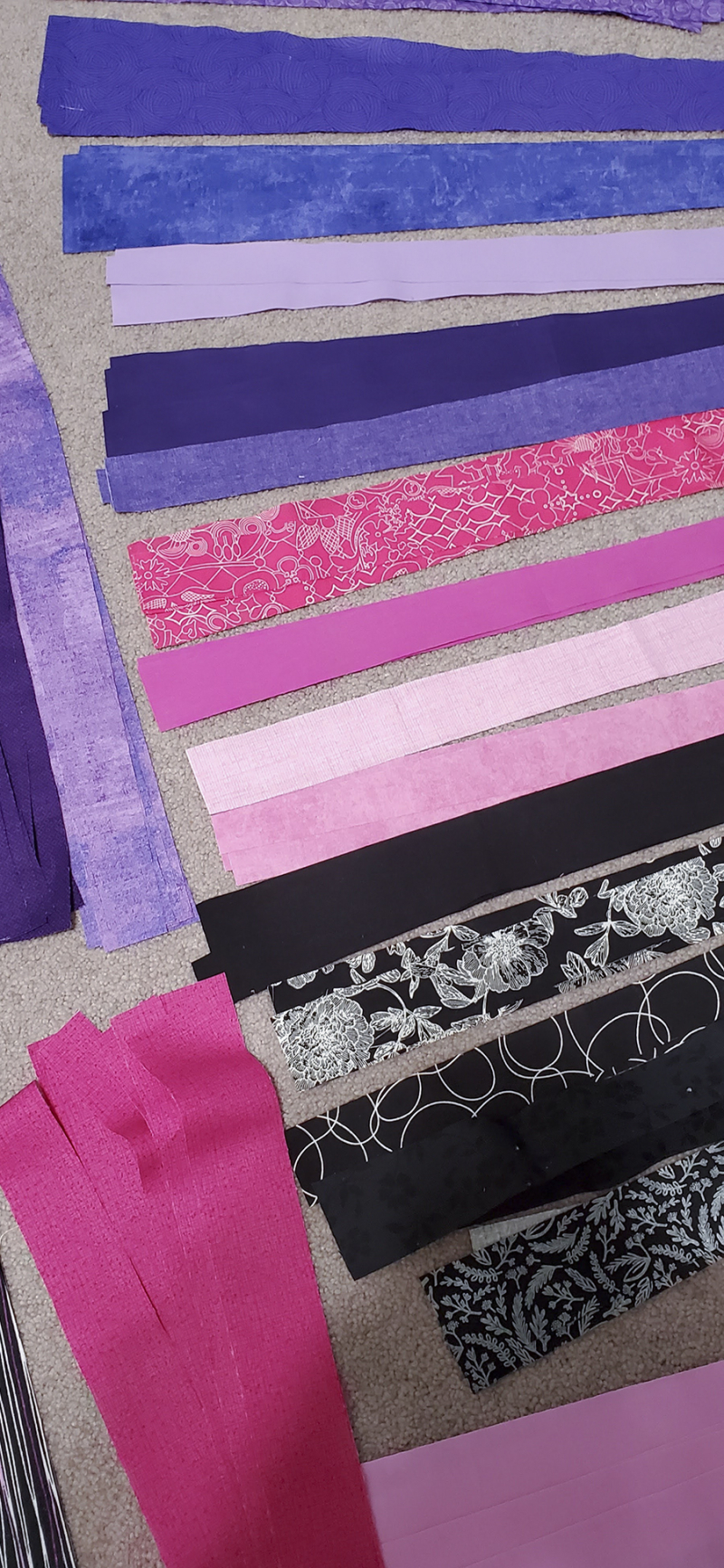 Hearts like crazy paving cut strips Hearts like crazy paving cut strips